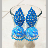 H K Fashion Gold Plated Crystal Stone  Jhumki Earrings