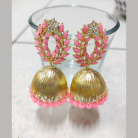 H K Fashion Gold Plated Crystal Stone  Jhumki Earrings