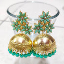 H K Fashion Gold Plated Crystal Stone Jhumki Earrings