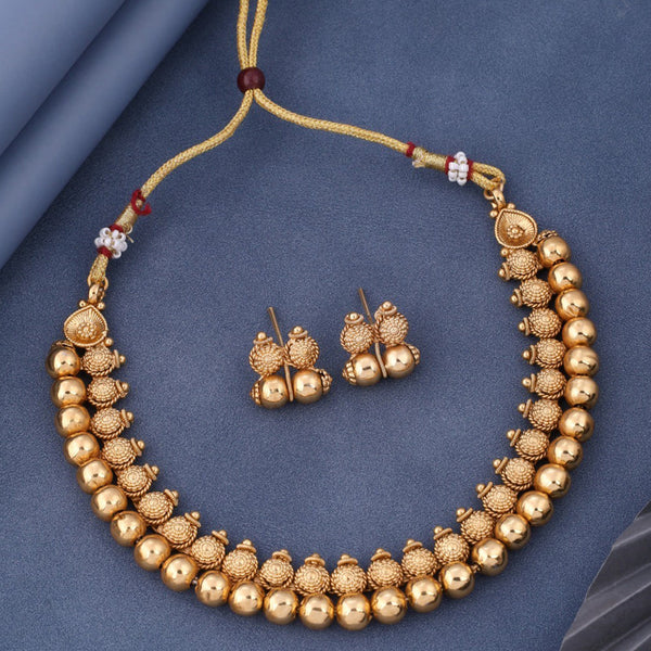 H K Fashion Gold Plated Choker Necklace Set