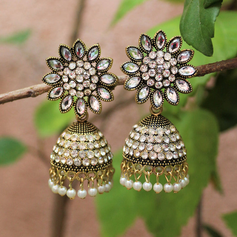 H K Fashion Gold Plated Pearl Jhumki Earrings