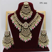 India Art Kundan Stone & Beads Gold Plated Necklace Set