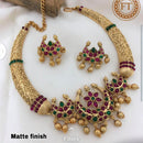 India Art Pota Stone Gold Plated Necklace Set