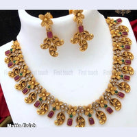 India Art Pota Stone Gold Plated Necklace Set