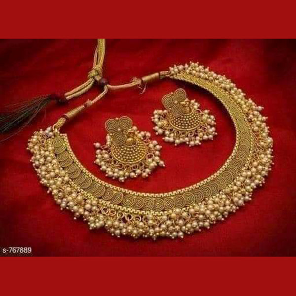 India Art Gold Plated Beads Necklace Set