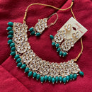 India Art Gold Plated Kundan Stone & Beads Choker Necklace Set