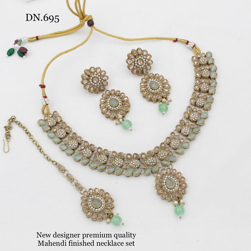 India Art Gold Plated Crystal Stone Necklace Set