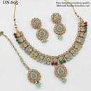 India Art Gold Plated Crystal Stone Necklace Set
