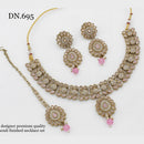 India Art Gold Plated Crystal Stone Necklace Set
