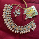 India Art Gold Plated Crystal Stone & Beads Necklace Set