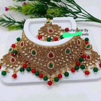 India Art Gold Plated Crystal Stone Necklace Set