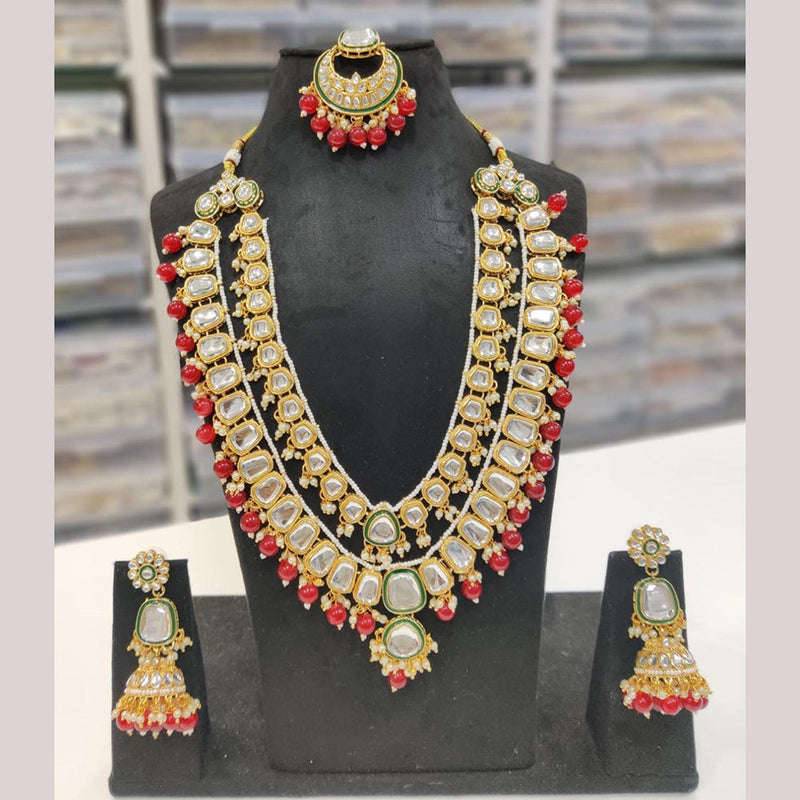 India Art Gold Plated Kundan Long Necklace Set