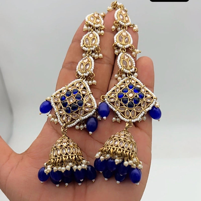 India Art Crystal Stone Kanchain Jhumki Earrings