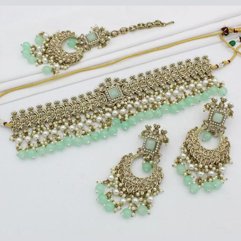India Art  Crystal Stone Choker Necklace Set
