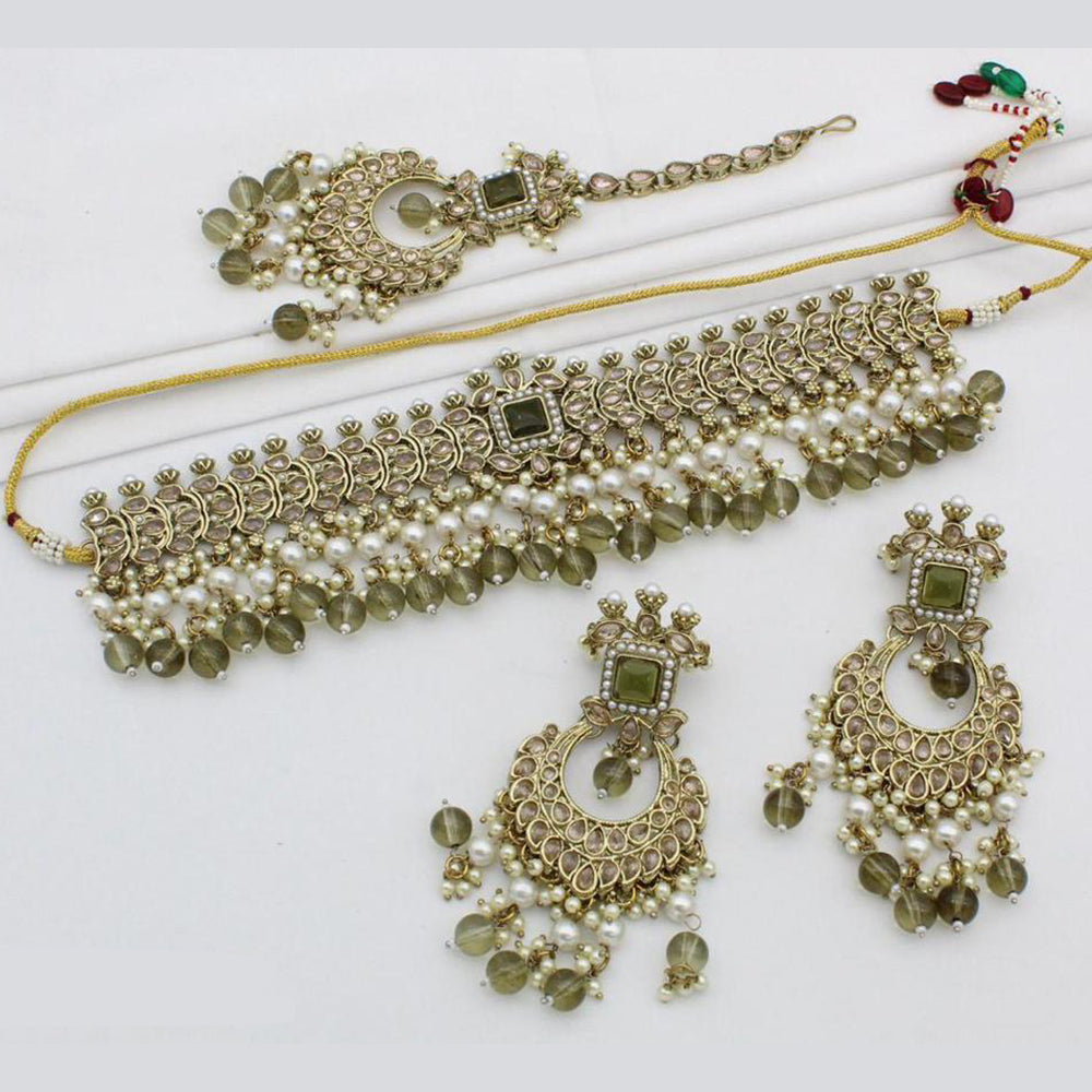 India Art  Crystal Stone Choker Necklace Set