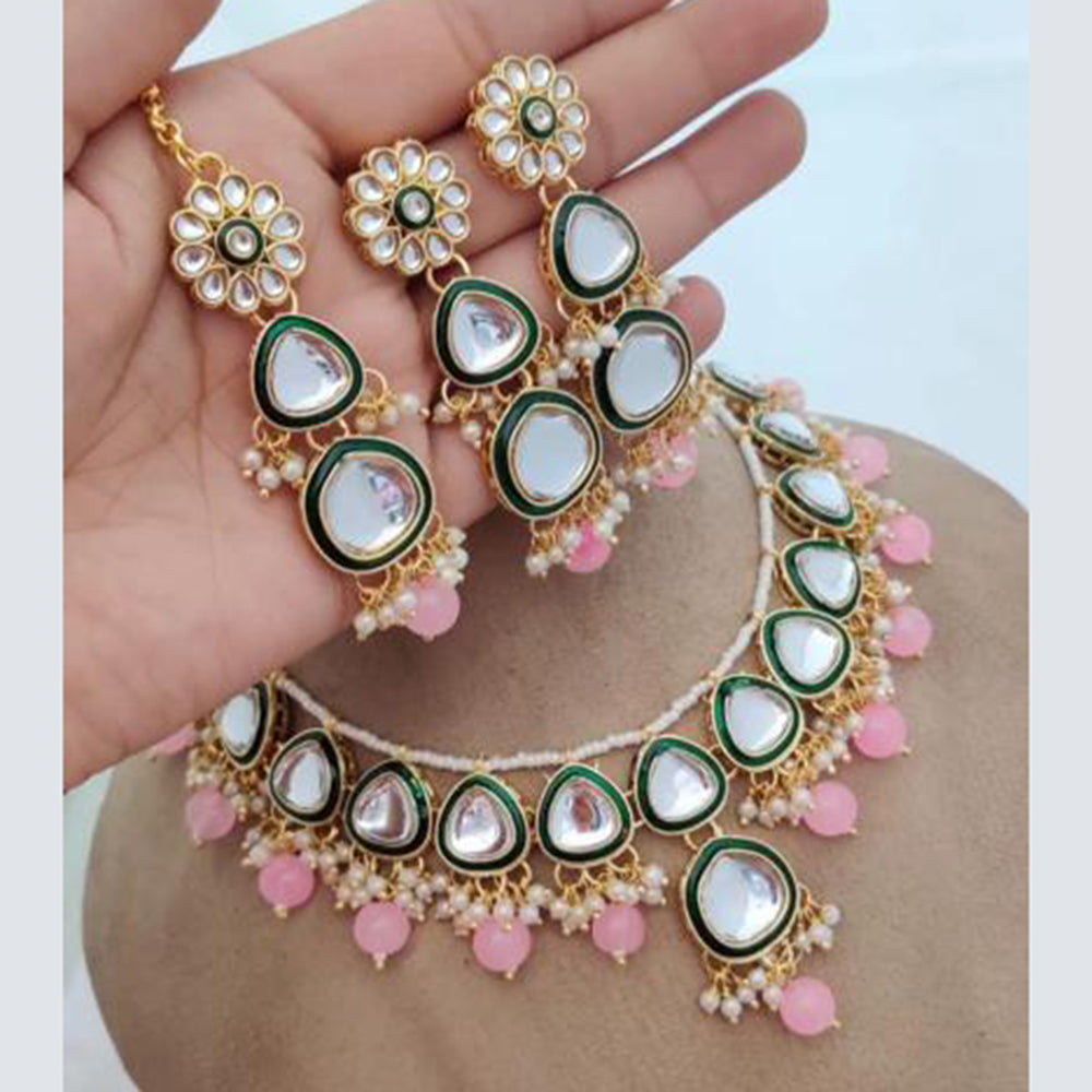 India Art Gold Plated Kundan Necklace Set