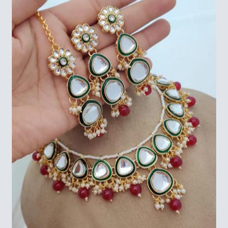 India Art Gold Plated Kundan Necklace Set