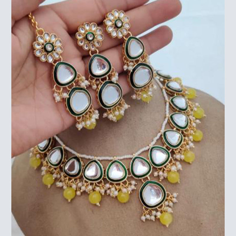 India Art Gold Plated Kundan Necklace Set