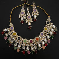 India Art Gold Plated Kundan Necklace Set