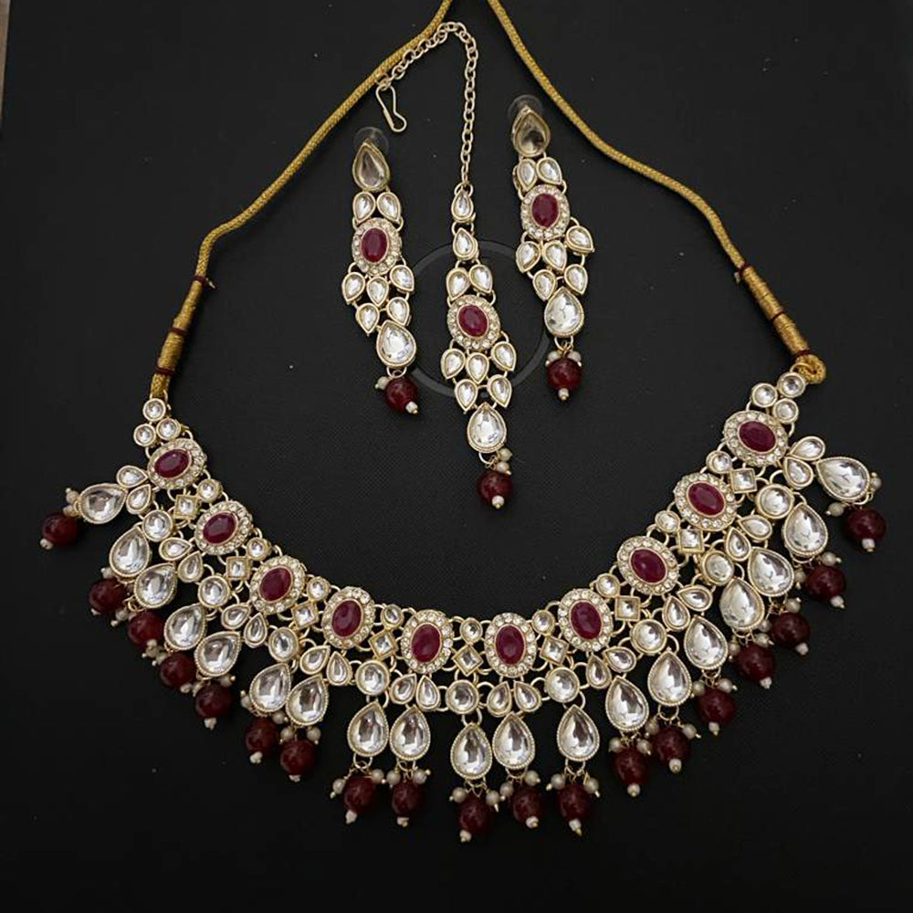 India Art Gold Plated Kundan Necklace Set