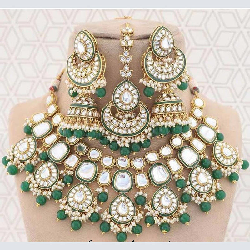 India Art Gold Plated Kundan Necklace Set