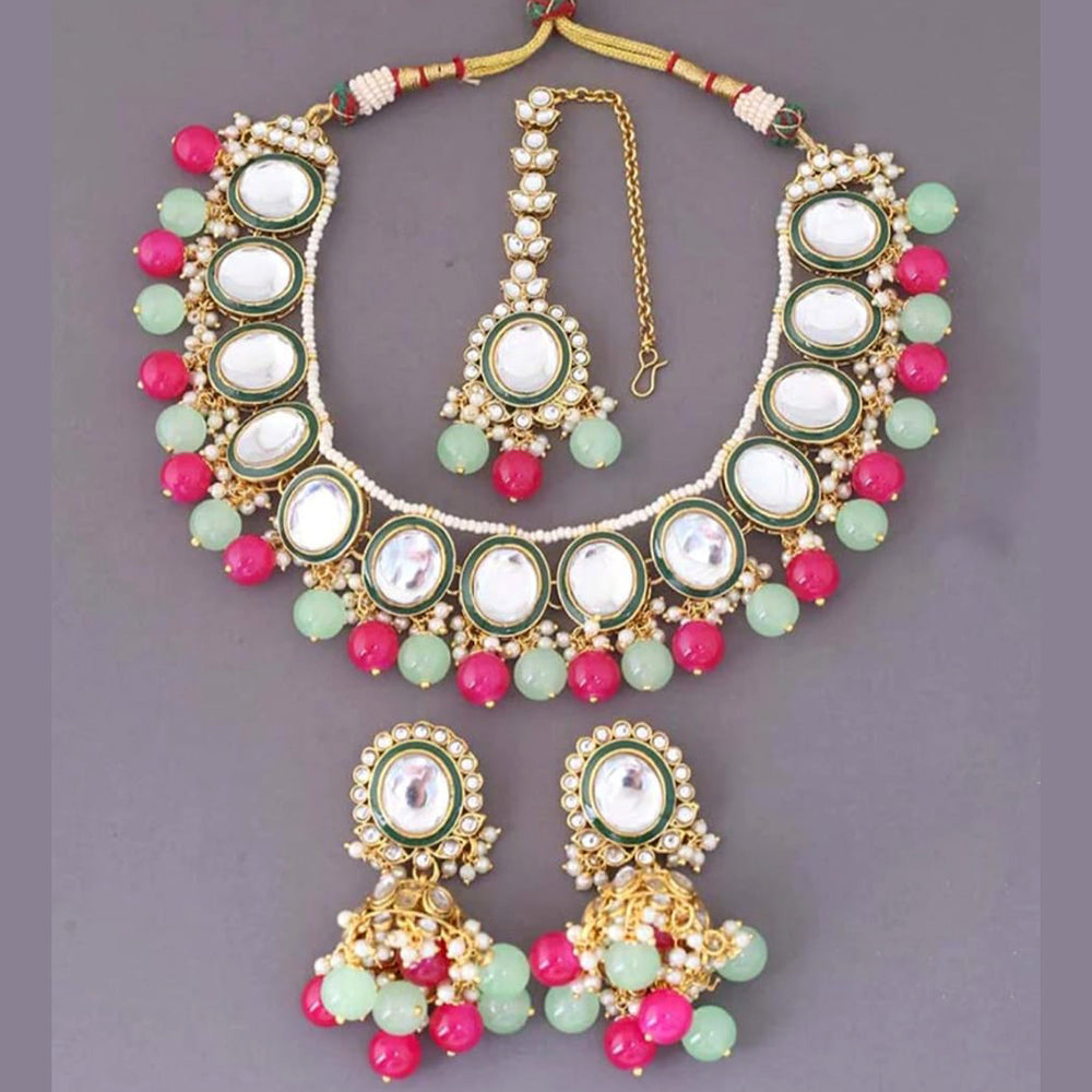 India Art Gold Plated Kundan Necklace Set