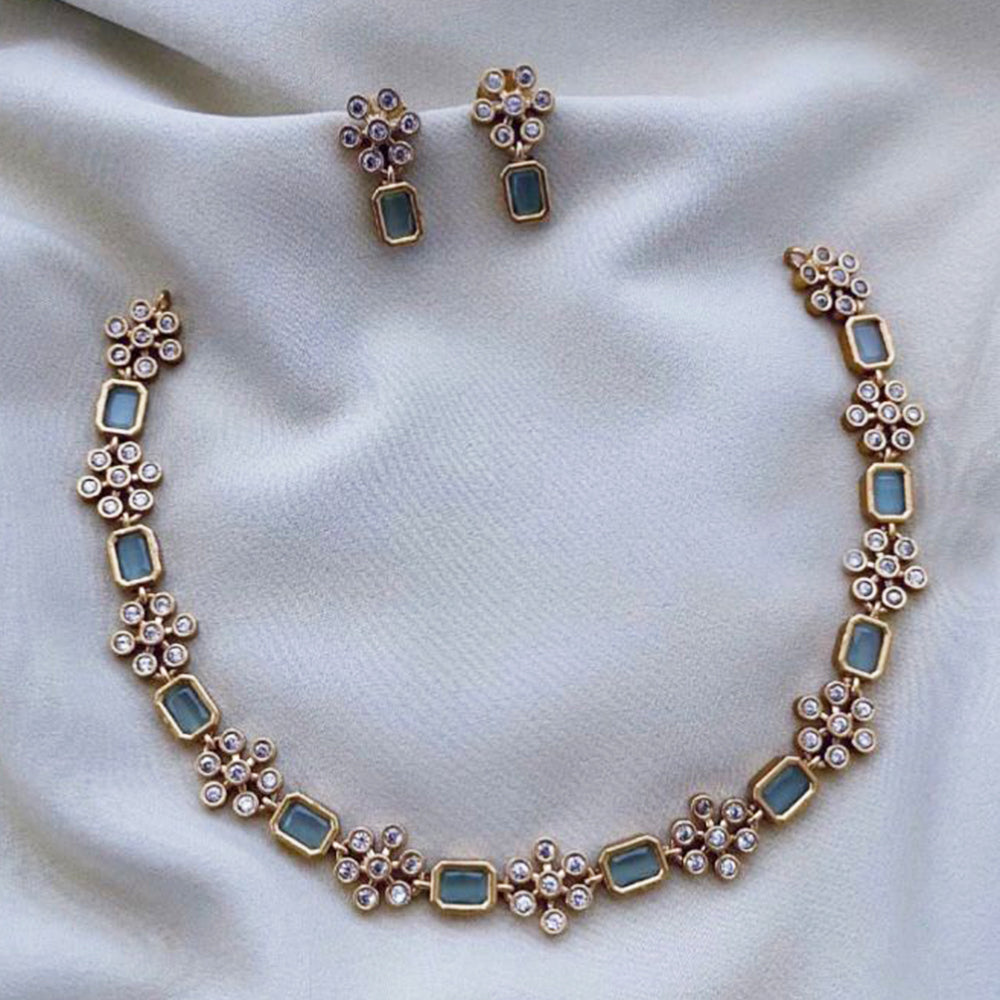 India Art  Gold  Plated  Austrian Stone  Necklace  Set