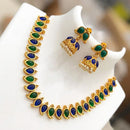 India Art  Gold  Plated  Pota Stone  Necklace  Set