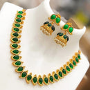 India Art  Gold  Plated  Pota Stone  Necklace  Set