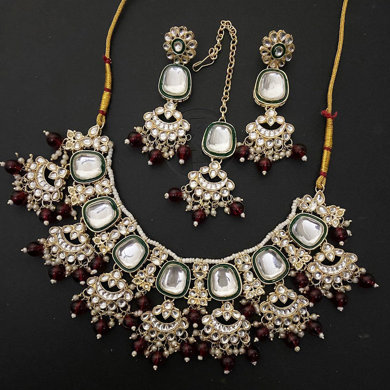 India Art Gold Plated Kundan Necklace Set