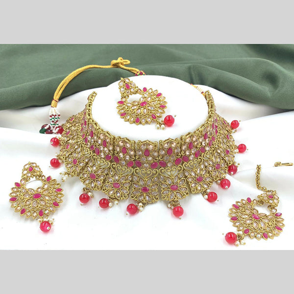 Pooja Bangles Gold Plated Choker Necklace Set