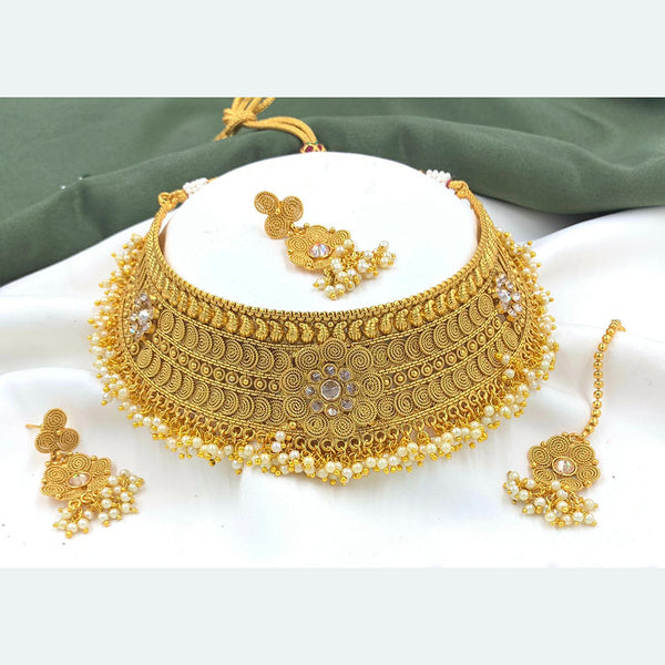 Pooja Bangles Gold Plated Choker Necklace Set