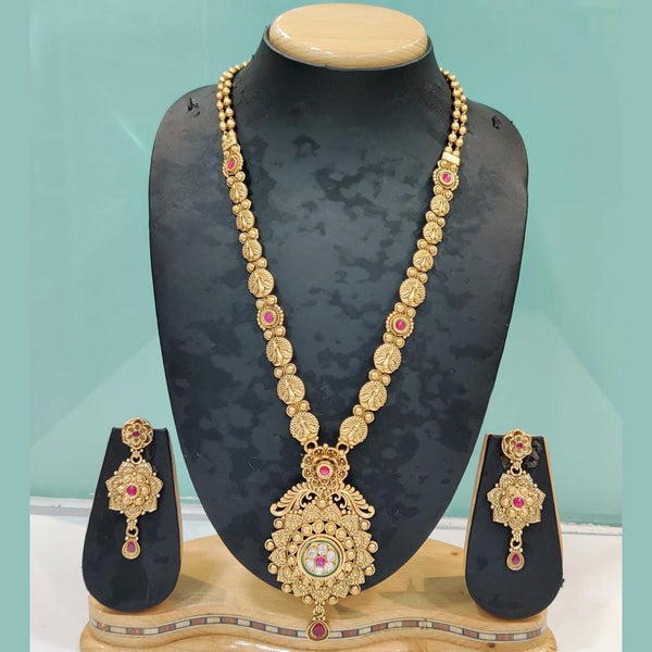Pooja Bangles Gold Plated Long Necklace Set