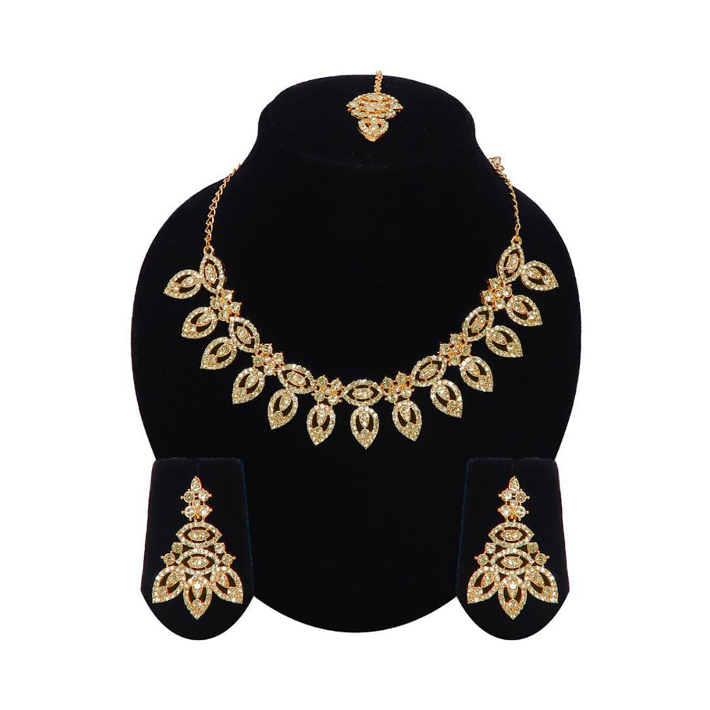Pooja Bangles Austrian Stone Necklace Set With Maangtikka
