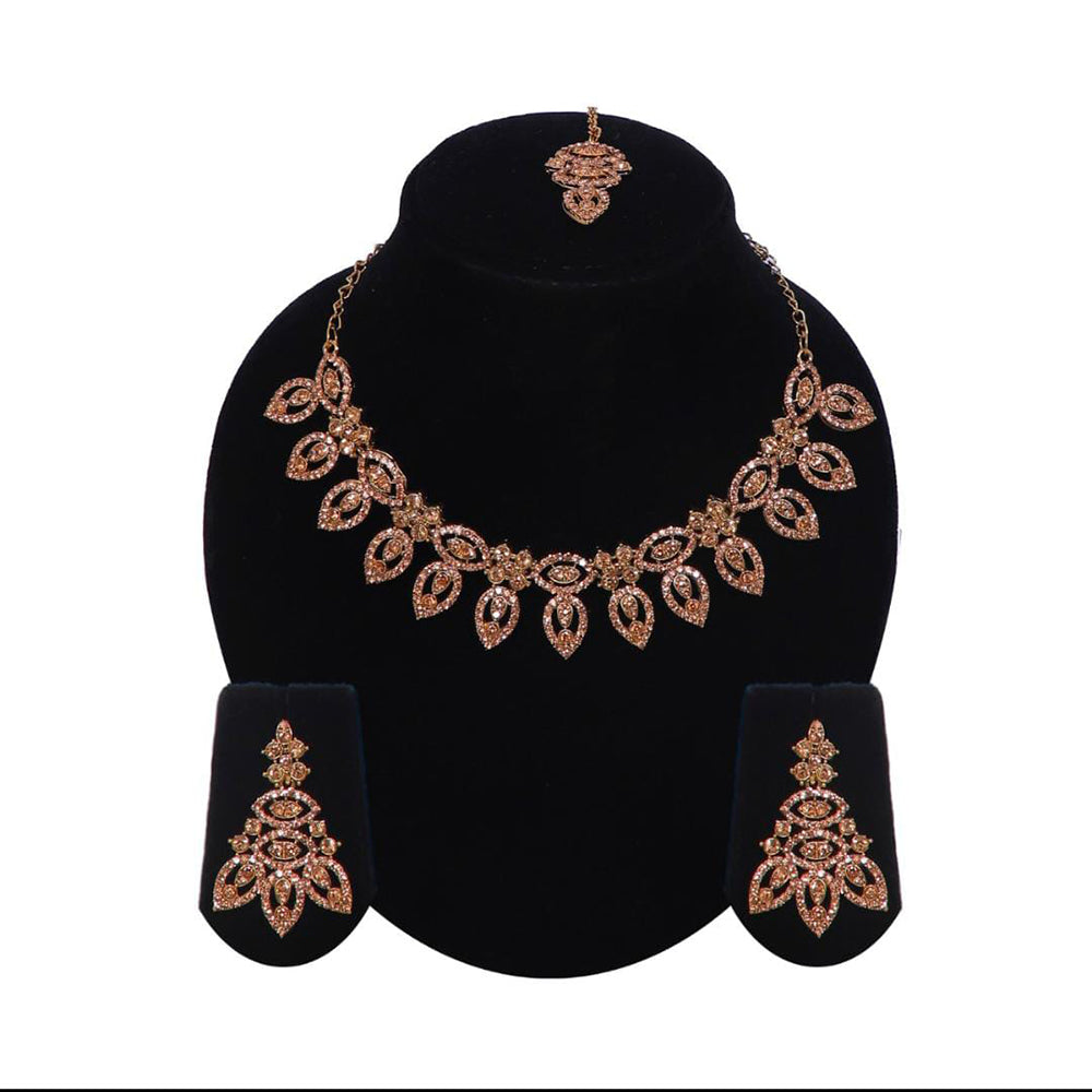 Pooja Bangles Austrian Stone Necklace Set With Maangtikka