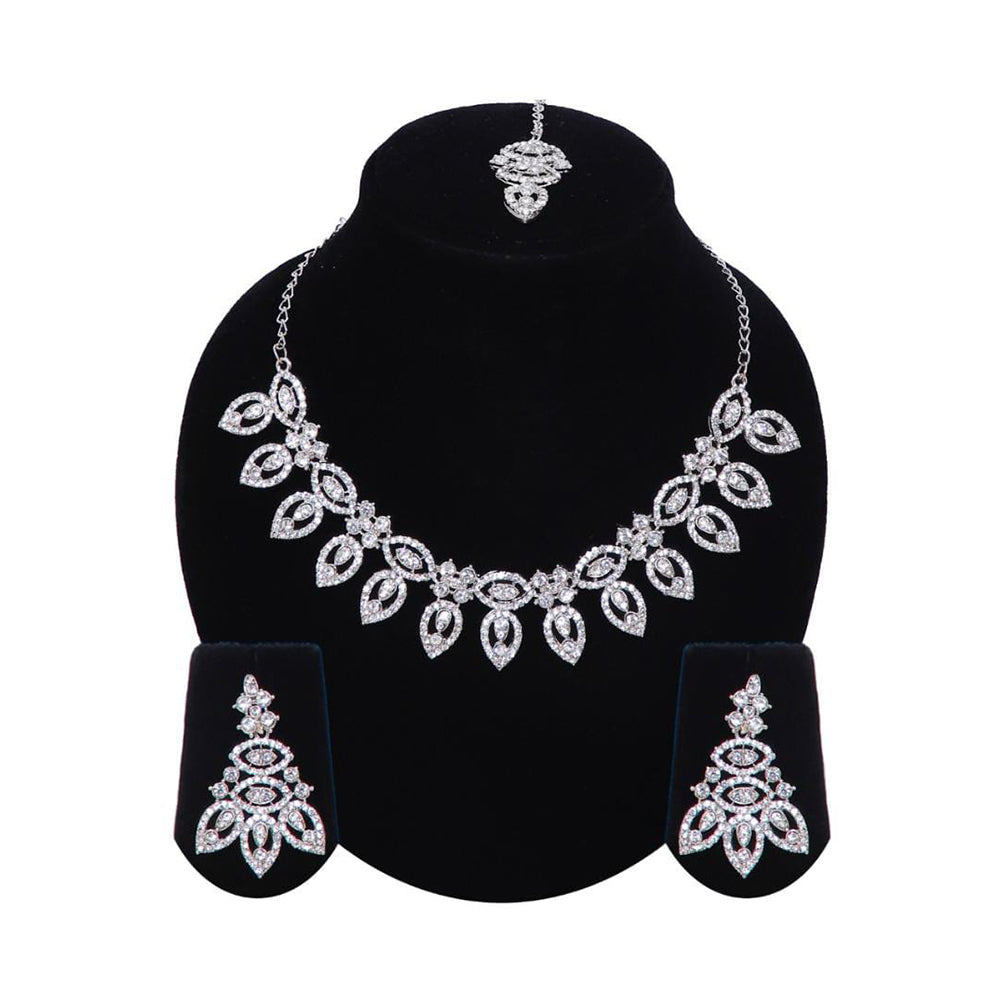 Pooja Bangles Austrian Stone Necklace Set With Maangtikka