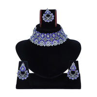 Pooja Bangles Austrian Stone Necklace Set With Maangtikka