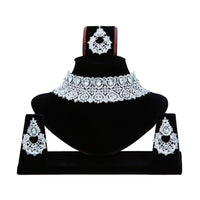 Pooja Bangles Austrian Stone Necklace Set With Maangtikka