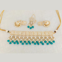 Pooja Bangles Gold Plated Choker Necklace Set With Maangtikka