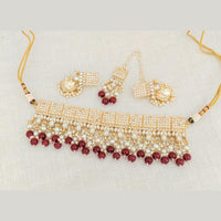 Pooja Bangles Gold Plated Choker Necklace Set With Maangtikka