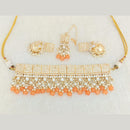 Pooja Bangles Gold Plated Choker Necklace Set With Maangtikka