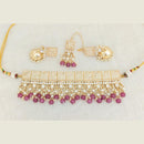 Pooja Bangles Gold Plated Choker Necklace Set With Maangtikka