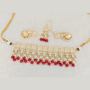 Pooja Bangles Gold Plated Choker Necklace Set With Maangtikka