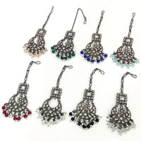 Pooja Bangles Oxidised Plated Pack of 8 Maangtikka