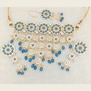 Pooja Bangles Gold Plated Choker Necklace Set With Maangtikka