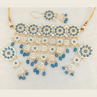 Pooja Bangles Gold Plated Choker Necklace Set With Maangtikka