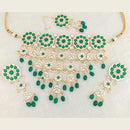 Pooja Bangles Gold Plated Choker Necklace Set With Maangtikka