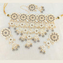 Pooja Bangles Gold Plated Choker Necklace Set With Maangtikka