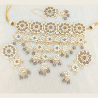 Pooja Bangles Gold Plated Choker Necklace Set With Maangtikka