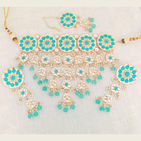 Pooja Bangles Gold Plated Choker Necklace Set With Maangtikka